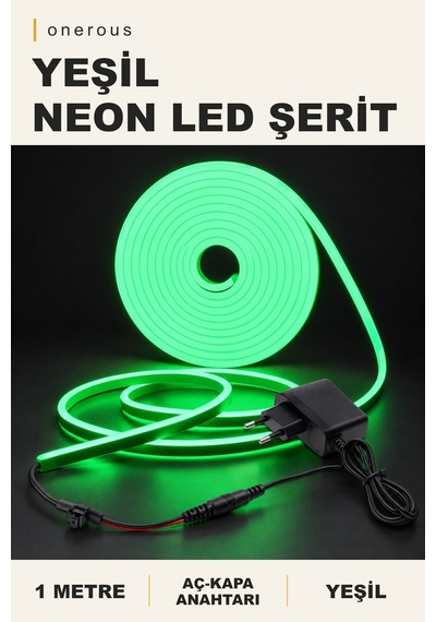 Onerous 1 M Yeşil Neon Led Şerit, Anahtarlı