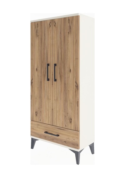 Arges Dolap 3 Raflı Tek Çekmeceli 2 Kapaklı 60x30x134 Aytaşı-çam Aytaşı