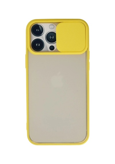 Aklow Akyoleticaret İphone 13 Pro Max Kılıf Palm Buzlu Kamera Sürgülü Silikon - Sarı