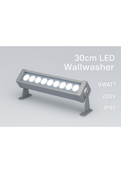 30cm 9w Led Wallwasher Beyaz 6500k Dış Cephe, Minare, Bahçe Aydınlatma Iç-dış Kullanım Beyaz 6500k