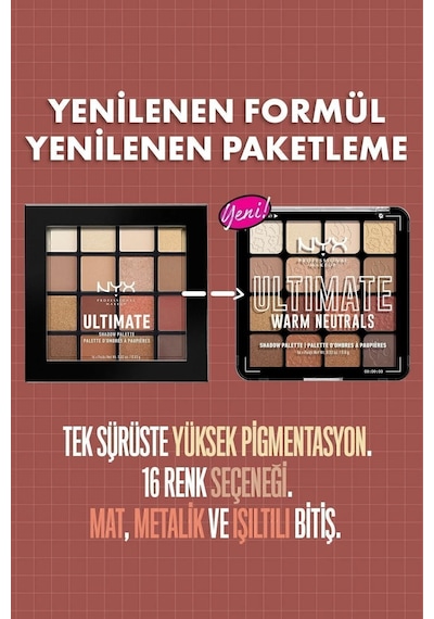 Nyx Göz Farı Paleti - Ultimate Shadow Pallette Warm Neutrals