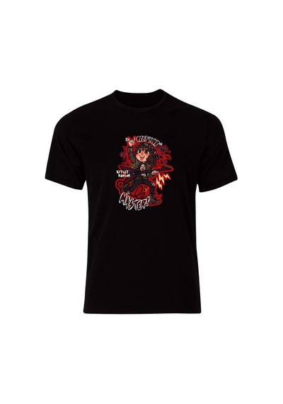 Stoned&Fame Stranger Things Baskılı Unisex %100 Pamuk Siyah T-shirt SIYAH Siyah