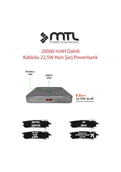 5000 Mah 15w + 20w Metal Ultra İnce Led Göstergeli 35w Turbo Şarj Magsafe Powerbank Mt4620 Çok Renkli 5000 Mah 15w + 20w Metal Ultra İnce Led Göstergeli 35w Turbo Şarj Magsafe Powerbank Mt4620 Çok Renkli