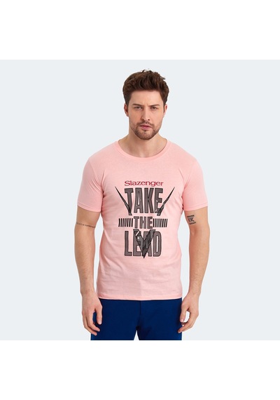 Slazenger KASSIA Erkek Baskılı Somon Tişört