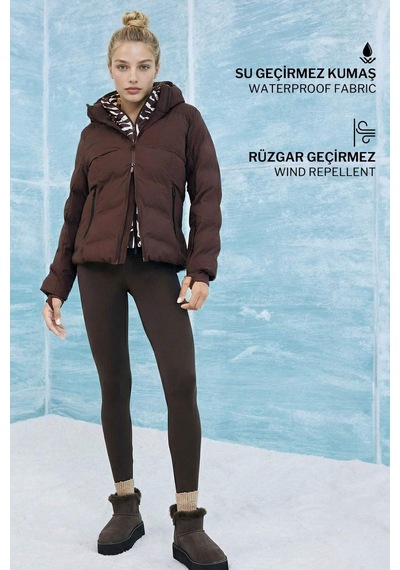 Defacto Su İtici Regular Fit Kapüşonlu Kayak Montu F3523ax25wnbn192 Kahve-bn192