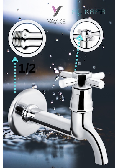 Yayke Uzun Pirinç Lavabo Musluğu Krom