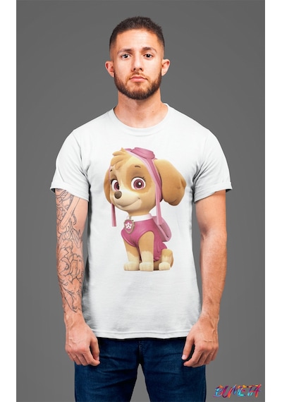 Bumeta Paw Petrol Skye Karakter Characters Unisex Tişört T-shirt Beyaz