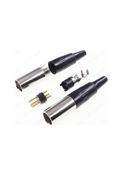 4 Pin Mini XLR Erkek Lehim Tipi Konnektör