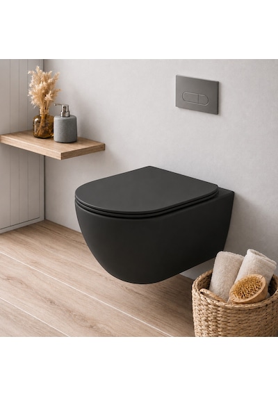 Ideal Standard Idealmood Asma Klozet Silk Black Aquablade Thin Kapak Soft Close Mat Siyah T4665v3 Beyaz