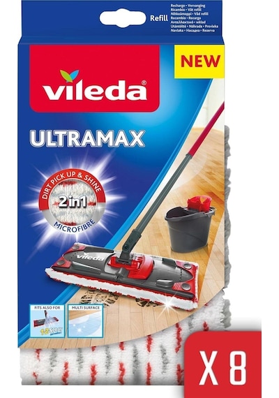 Vileda Ultramax Dikdörtgen Mikrofiber Yedek Paspas 8'li Yedek
