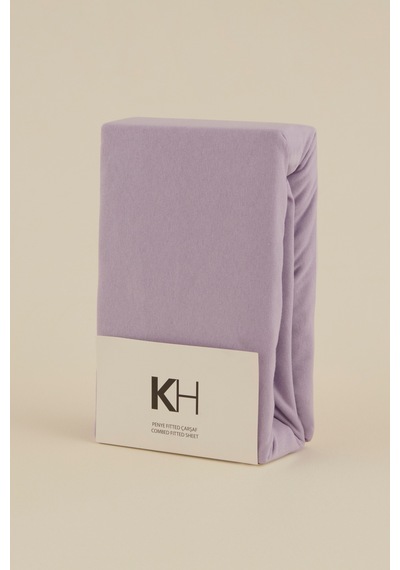 Karaca Home Penye Fitted Çarşaf Tek Kişilik 100x200+30 Cm Lila Lila