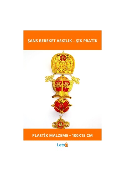 Modern Şans Ve Bereket Temalı Plastik Askılık 100x15 Cm 1 Adet