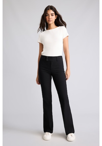 Defacto Çift Düğmeli Flare Fit Normal Bel Standart Boy Bengalin Pantolon G2313ax26aubk81 Siyah-bk81
