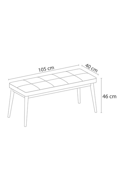 Loft Kapitone Döşeme Metal Ayaklı Puf & Bench - 105x40 Cm Bej