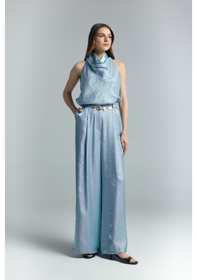 Sateen Aura Pantolon - Mavi-137309