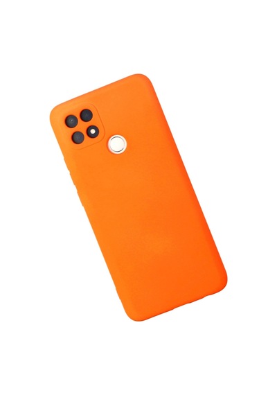 Oppo A15 Kılıf Nano İçi Kadife Silikon - Turuncu -