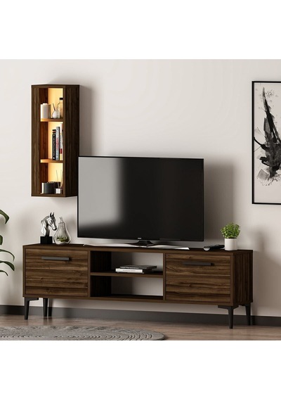 Bien Işıklı Tv Ünitesi Sandık Ceviz Ceviz Bien Işıklı Tv Ünitesi Sandık Ceviz Ceviz