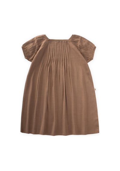Cigit Nervüllü Keten Elbise 2-7 Yaş Caramel Caramel