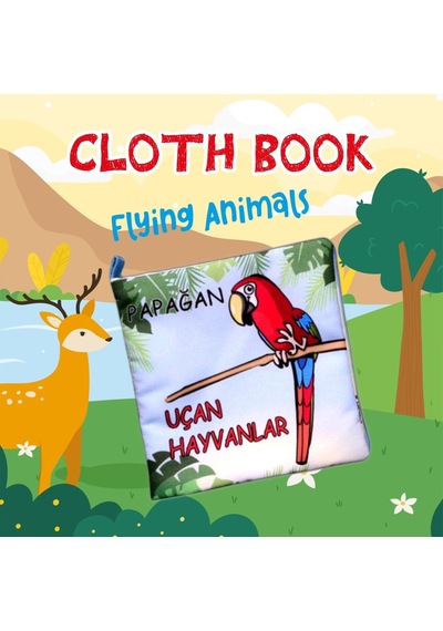 Tox Uçan Hayvanlar Kumaş Sessiz Kitap T053 - Bez Kitap , Eğitici Oyuncak , Yumuşak Ve Hışırtılı