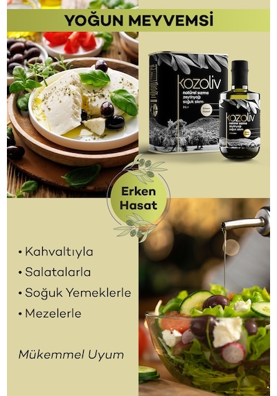 Kozoliv Erken Hasat Soğuk Sıkım Naturel Sızma Zeytinyağı Teneke 2 L