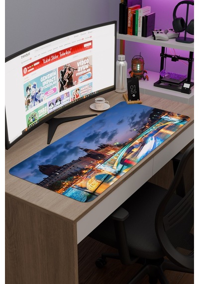 Fransa Paris France V1 90x40 Xxl Gaming Kauçuk Kaymaz Taban Mouse Pad Fare Altlığı