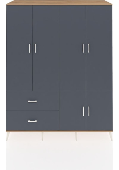 Kronos Gardrop 5 Raflı 2 Çekmeceli 2 Askılı 176x59x221 Çam-antrasit Antrasit Kronos Gardrop 5 Raflı 2 Çekmeceli 2 Askılı 176x59x221 Çam-antrasit Antrasit