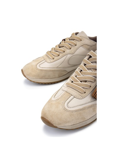 Tamer Tanca Kadın Hakiki Deri Bej Sneakers & Spor Ayakkabı 488 5022 Bn Ayk Y26 Bej Dr/bej Suet