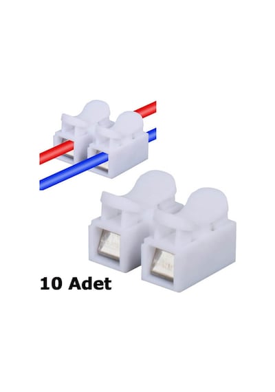 10 Adet Hızlı Kablo Ekleme Aparatı - Yaylı Klemens