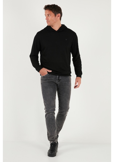 Buratti Relaxed Fit Kapüşonlu Yumuşak Dokulu Erkek Sweat 5901063 Siyah