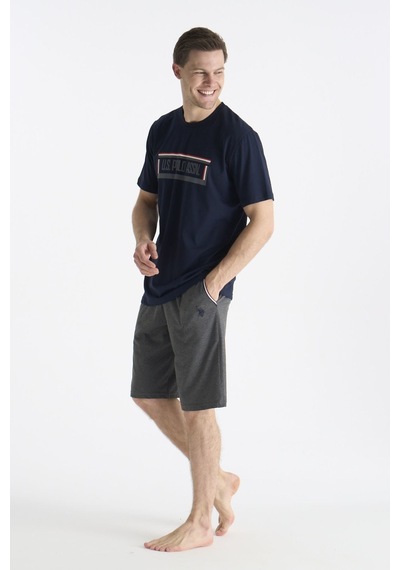 U.S. Polo Assn. U.s Polo Assn. 19006 Erkek Kısa Kollu Şortlu Pijama Takımı-lacivert
