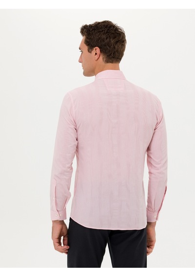 Cacharel Pembe Slim Fit Uzun Kollu Gömlek