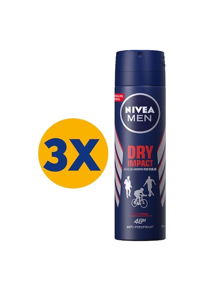 Nivea Dry Impact Erkek Sprey Deodorant 3 x 150 ML