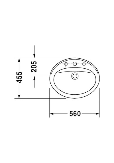 Duravit - Draplast Tezgah Üzeri Lavabo 56 Cm Beyaz - 0472560000- Beyaz