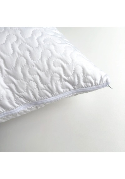 Mikro Kapitone 2 Adet Yastık Alezi 50x70 Cm Mikro Kapitoneli Kumaş Fermuarlı Yastık Alezi Yastık Koruyucu Kılıf Beyaz