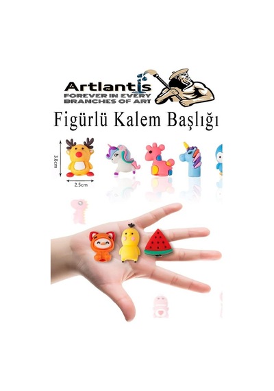 Kalem Başlığı Figürlü 10 Adet Kalem Süsü Kızlar İçin Değişik Karkatür Hayvan Silikon Kalem Başlığı Sevimli Kalem Başlıkları