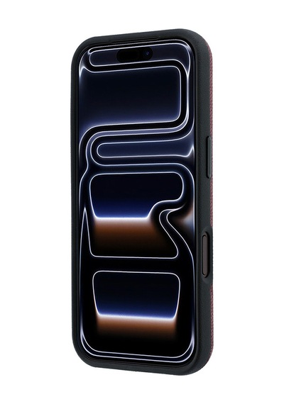 Apple Uyumlu iPhone 18 Pro Max Kılıf Mercedes Benz Lisanslı M-safe Uyumlu 3d Metal Logolu Wrap Wood Kapak Bordo