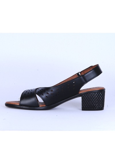 Moda Ayakkabı 548 Kadın 5cm Topuklu Sandalet Ayakkabı Siyah