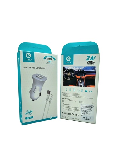 Çift Usb Girişli İphone Kablolu Araç Şarj Aleti Dvip C01-l Stn