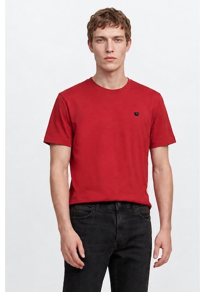 %100 Pamuk Relaxed Fit Rahat Kesim Bisiklet Yaka Minimal Logo Detaylı Tişört Kırmızı %100 Pamuk Relaxed Fit Rahat Kesim Bisiklet Yaka Minimal Logo Detaylı Tişört Kırmızı
