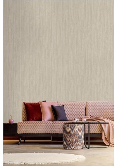 Adawall Classic Echo Design Wallpaper - Düz Duvar Kağıdı Rococo 1313-2/15, Bej, 1.06x15.6m - 16.5m²
