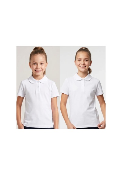 Modanino Kız Çocuk 2'li T-shirt %100 Pamuk Ve Okul Tarz 5-16 Yaş 12723at Beyaz