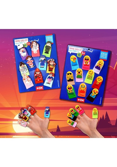 2 Set 20 Parça Tox Emojiler ve Meslekler Parmak Kukla T106 T762