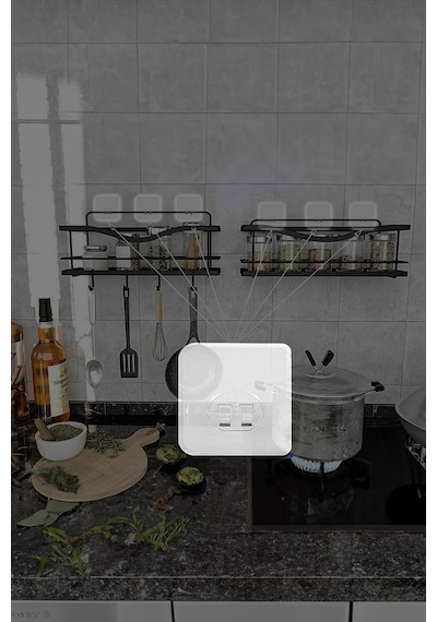 10 Adet 7x7cm Yedek Süper Güçlü Yapışkanlı Askı, 20kg Banyo - Mutfak Raf Tutucu Sticker, Delmesiz Şe Diğer