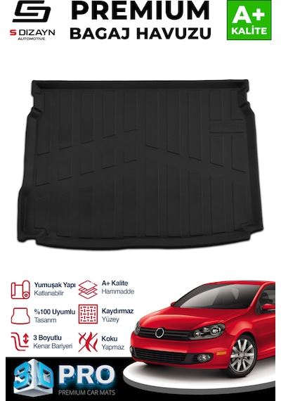 S-dizayn Vw Golf 6 3d Pro Bagaj Havuzu 2008-2012 A+ Kalite