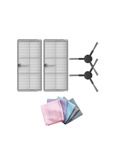 Dreame L40 Ultra Ae İle Uyumlu 2 Yan Fırça 2 Filtre 1 Temizlik Bezi 9