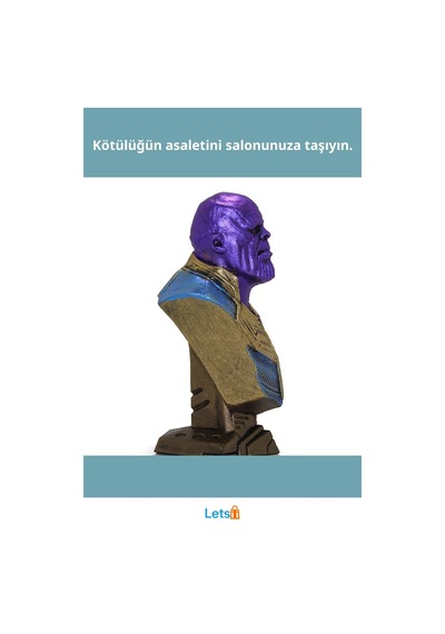 Marvel Thanos Büst 17x10 Cm Detaylı Ve Dayanıklı Figür 1 Adet