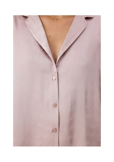 Penti Pastel Pembe Romantik Saten Slogan Desenli Uzun Kollu Gömlek Pantolon Pijama Takımı Penti Pastel Pembe Romantik Saten Slogan Desenli Uzun Kollu Gömlek Pantolon Pijama Takımı