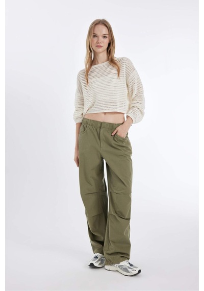 DeFacto Coool Regular Fit Kroşe Kazak D5126AX24HSER105 Ekru