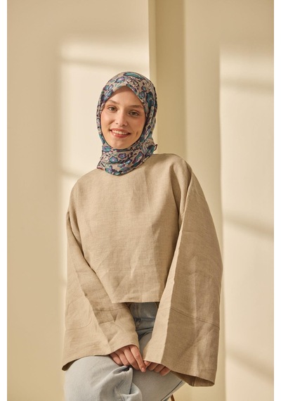 Silk Home Mine Desen Soft Pamuk Eşarp Taş