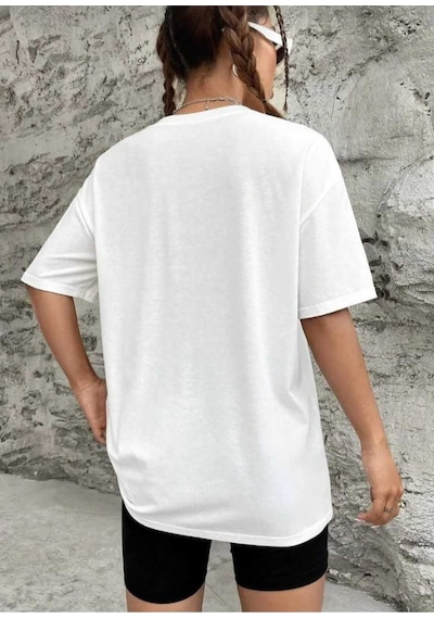 Kozia Outdoors Majestıc Baskılı Oversize Basic O Yaka Unisex T-shirt Beyaz